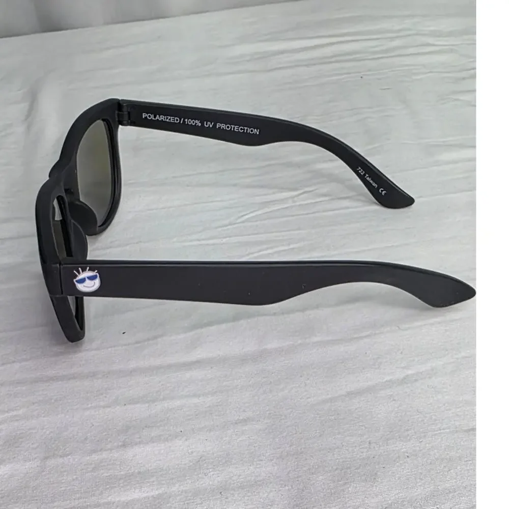 Minishades Polarized Sunglasses Youth 8-12+ Black Frames Mirrored Lens UV